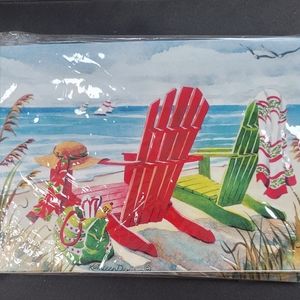 Beach theme Christmas cards.